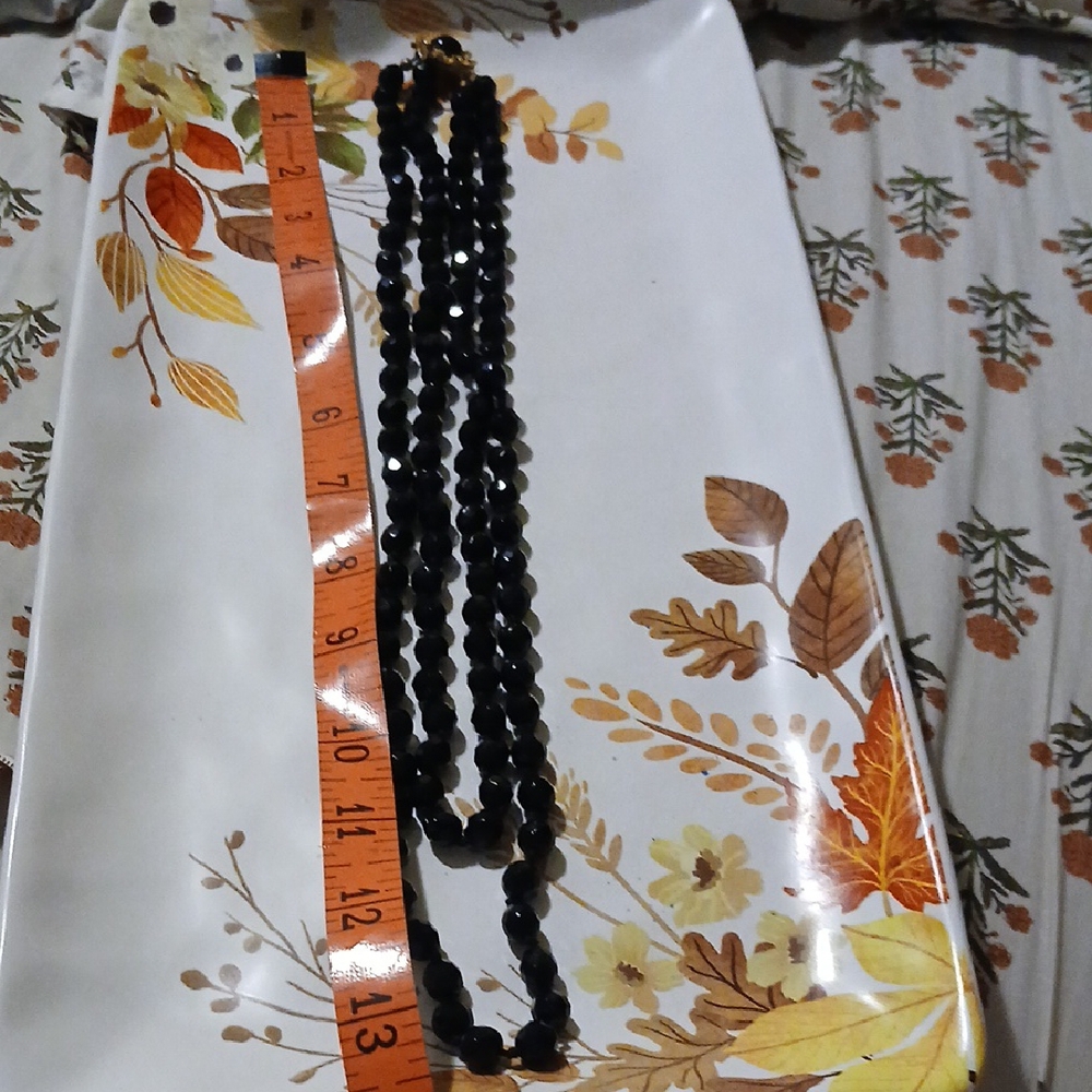 Elegant Black Beaded Necklace